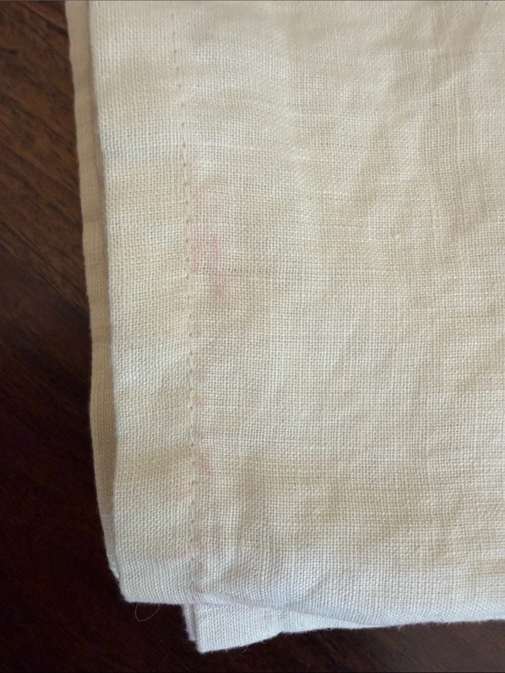 NEW One Size Pottery Barn Cream 100% Linen Napkin Set with Sand Dollar Motif